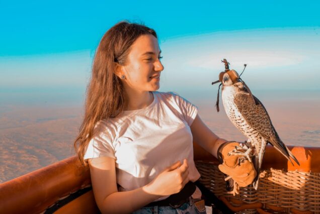 Hot Air Balloon Ride and In-flight Falcon Show including Transfers